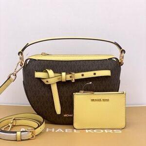 Michael Kors Emelia Half Moon Crossbody and small wallet card holder